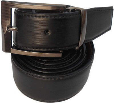 

P&E Men Formal Black Artificial Leather Reversible Belt