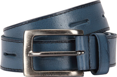 

Flying Machine Men Blue Genuine Leather Belt, Navy