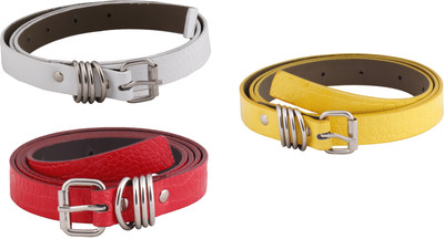SRS Women Casual Red, White, Yellow Artificial Leather Belt, Red-white-yellow-021