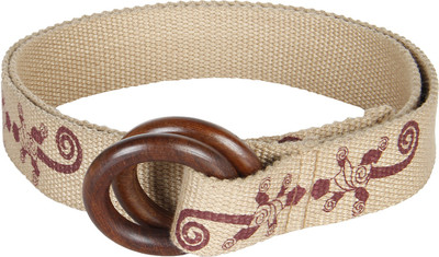 

Anekaant Women Casual Beige Fabric Belt, White
