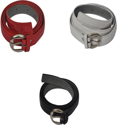 

Robb Club Women Red, White, Black Artificial Leather Belt, Black;red;white
