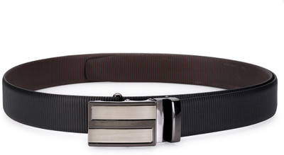

Teakwood Men Casual Black Genuine Leather Reversible Belt