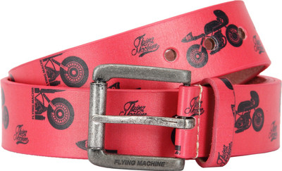 

Flying Machine Men Red Artificial Leather Belt