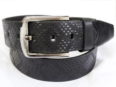 

Rebo Men Casual Black Genuine Leather Belt