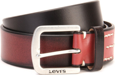 

Levi's Men Black, Maroon Genuine Leather Belt, Cheery
