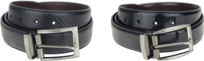 

Genious Men Formal, Casual Brown, Black Genuine Leather Reversible Belt, Brown-73