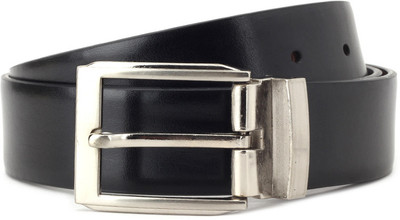 

Hidedge Men Brown, Black Metal Reversible Belt, Black and brown