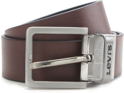 

Levi's Men Black, Brown Genuine Leather Reversible Belt, Brwon/black