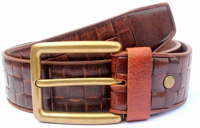 

Tops Men Casual Brown Genuine Leather Belt