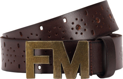 

Flying Machine Men Brown Genuine Leather Belt, Dark brown