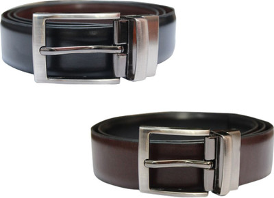 

Bacchus Men Formal Black, Brown Artificial Leather Reversible Belt