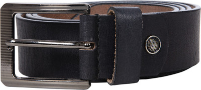 

Vermello Men Casual Black Genuine Leather Belt