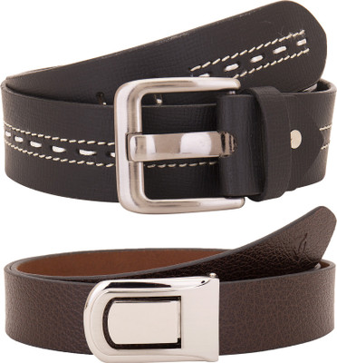 

Valbone Men Formal Black Genuine Leather Belt, Black;brown