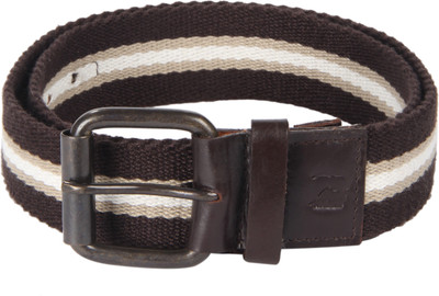 

Kaizu Men Casual Multicolor, Brown Canvas, Genuine Leather Belt, Brn multi