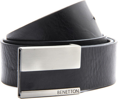 

United Colors of Benetton Men Black Genuine Leather Belt, 902