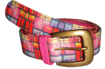 

JAJV Women Casual Pink Canvas Belt