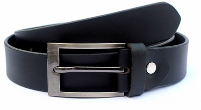

Tops Men Semi-formal Black Genuine Leather Belt