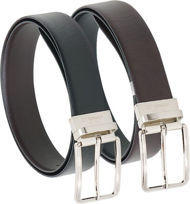 

Vermello Men Formal Brown, Black Genuine Leather Reversible Belt, Black;brown