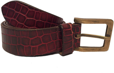 

Skyforest Men Casual Maroon Genuine Leather Belt, Maroon+black