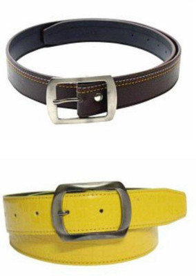 

Skyways Men Casual Brown, Yellow Artificial Leather Belt