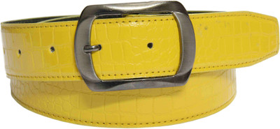 

Skyways Men Evening/Party, Casual Yellow Artificial Leather Belt, Yellow-02