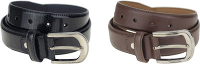 

Zeva Men Formal, Casual Brown, Black Genuine Leather Belt, Brown-28