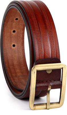 

U+N Men Casual Brown Genuine Leather Belt, Bombay brown