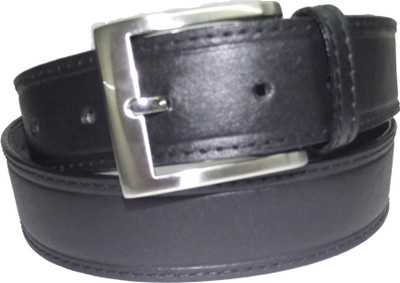

P&E Men Casual Black Genuine Leather Belt, Black-01