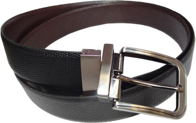 

eXcorio Men Formal Black Genuine Leather Reversible Belt, Black;brown