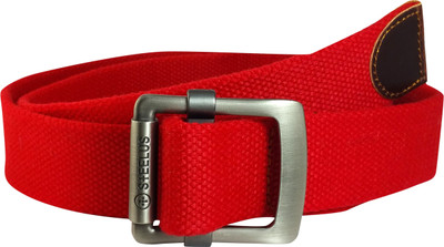 

Ammvi Creations Men Casual Red Canvas Belt, Red-09