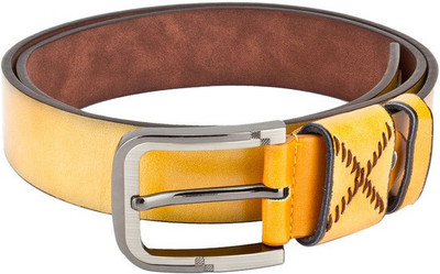 

Swiss Design Men Casual Yellow Genuine Leather Belt