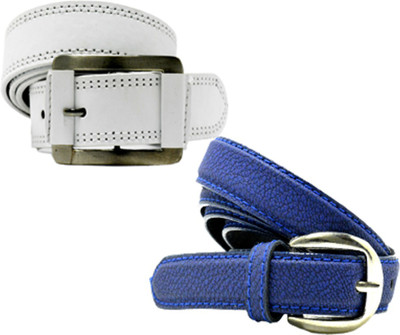 

Wholesome Deal Women Casual Multicolor Synthetic Belt, White and blue