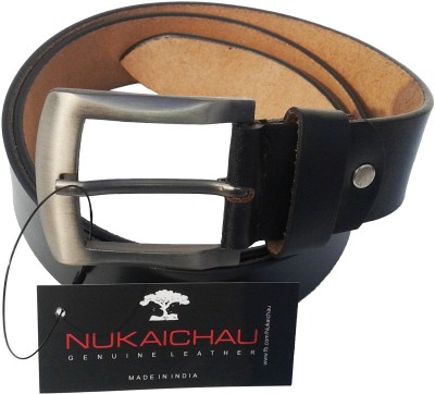 

NUKAICHAU Men Casual Black Genuine Leather Belt, Blk a