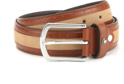 

Louis Philippe Men Beige, Brown Genuine Leather Belt, Tan and beige