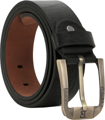 

Comfort Zone Men Casual, Formal Black Artificial Leather Belt, Bold black
