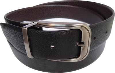 

eXcorio Men Formal Black Genuine Leather Reversible Belt, Black;brown