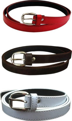 

SUNRISE ENTERPRISES Girls Casual, Evening, Formal, Party Red, Brown, White Artificial Leather, Fabric Belt, Redbrownwhite04287