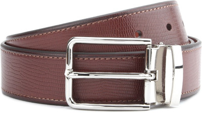 

Woodland Men Brown, Tan Genuine Leather Reversible Belt, Purplish red