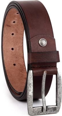 

U+N Men Casual Brown Genuine Leather Belt
