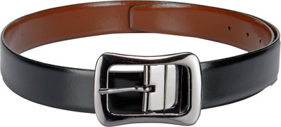 

Teakwood Men Casual Black Genuine Leather Reversible Belt, Large