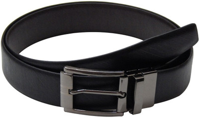 

Navaksha Men Formal Black Genuine Leather Reversible Belt