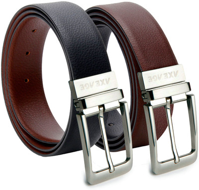 

AXEAGE Men Formal Black, Brown Genuine Leather Reversible Belt