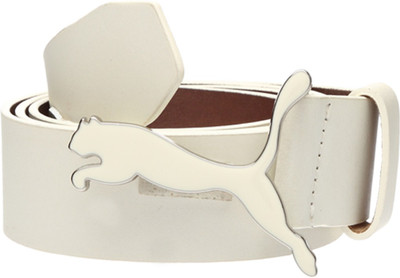 Puma white leather belt hotsell