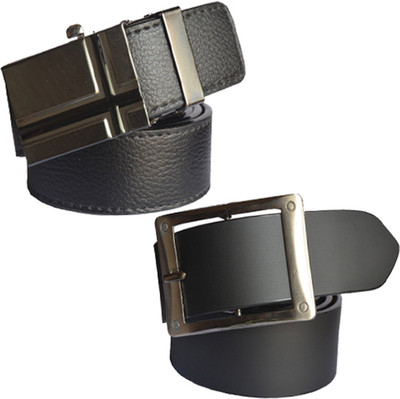 

Loopa Men Formal Multicolor Artificial Leather Belt, Black and brown
