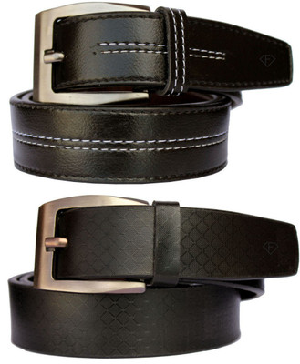 Fashius Men Black Artificial Leather Belt, Black-01