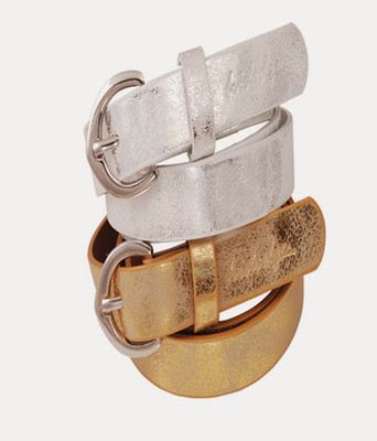 

Hidedge Women Casual Gold, Silver Artificial Leather Belt, Multicolor