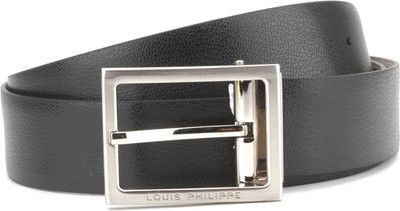 

Louis Philippe Men Black, Brown Synthetic Reversible Belt, Black and burgundy