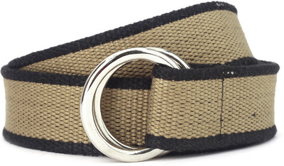 

Hidedge Men Khaki, Black Canvas, Metal Belt