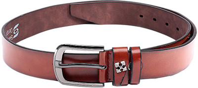 

Swiss Design Men Casual Brown Genuine Leather Belt, Tan