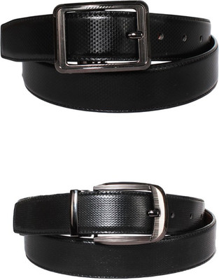 

Lenin Men Formal Black Genuine Leather Reversible Belt